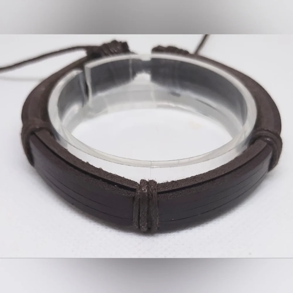 Men's Bracelet Leather Brown NEW f33